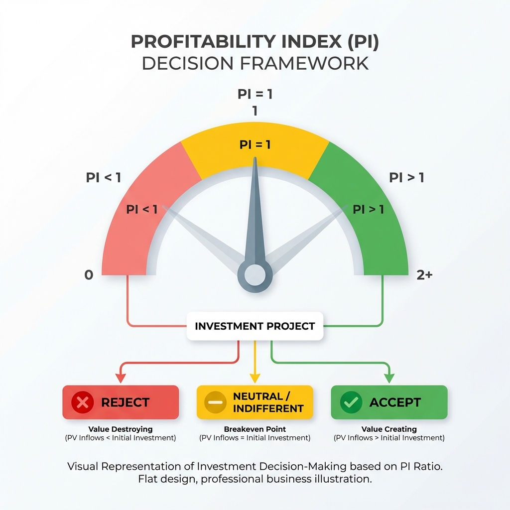 Interpret PI ratio to make investment decision